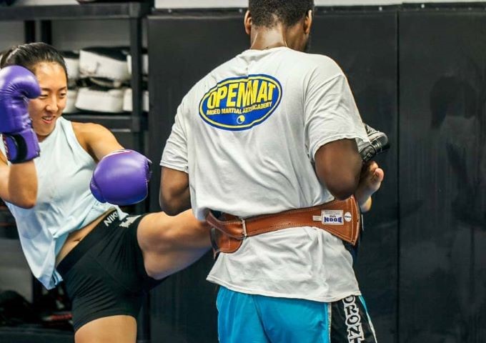 Hitting pads muay thai